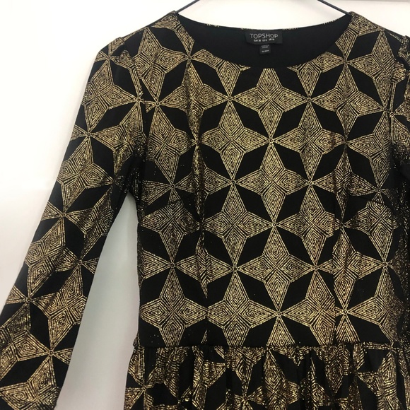 Topshop Glitter Print Skater Dress - Picture 3 of 6